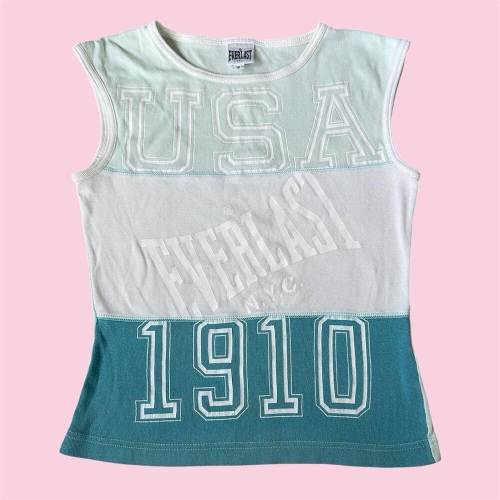 Y2K Everlast USA color blocked baby tee/Tank Top
